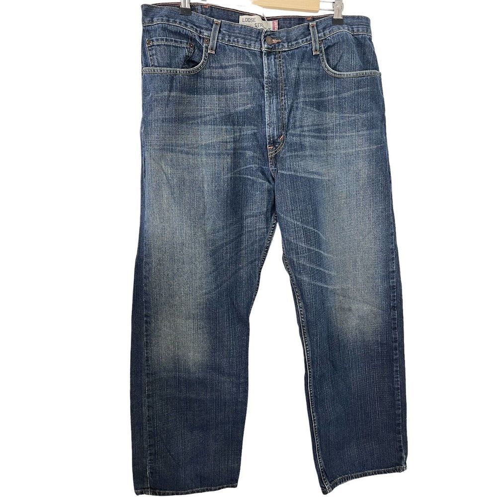 Levis 569 Jeans Mens 38x31 Loose Straight Blue‎ Medium Wash Denim Baggy Y2K